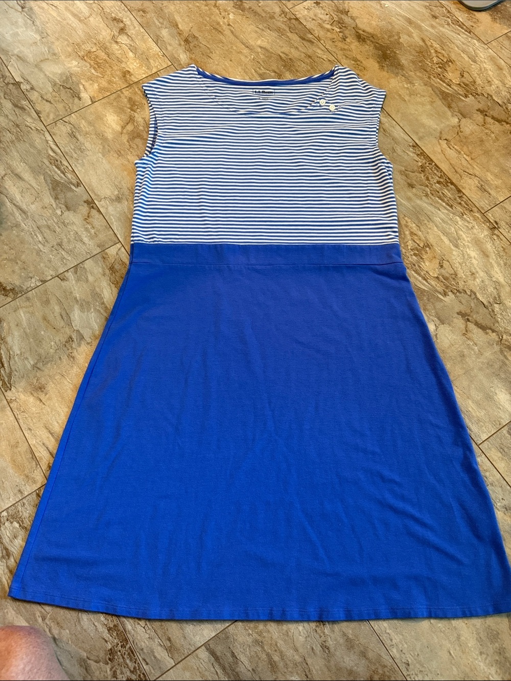 L.L. Bean Blue and White Striped Top Dress
